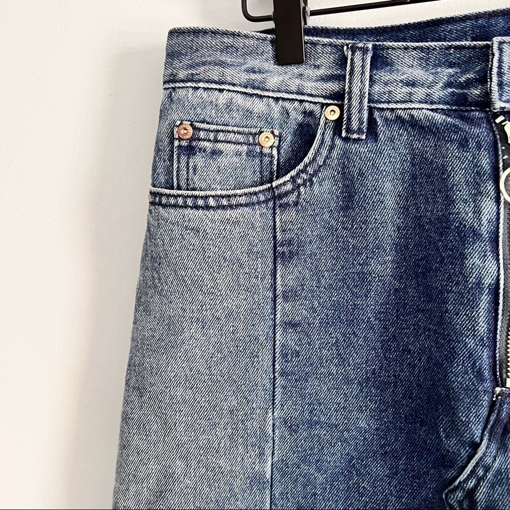 American Threads Mini Jean skirt with Ring Zip Closure Y2K L - Picture 5 of 9